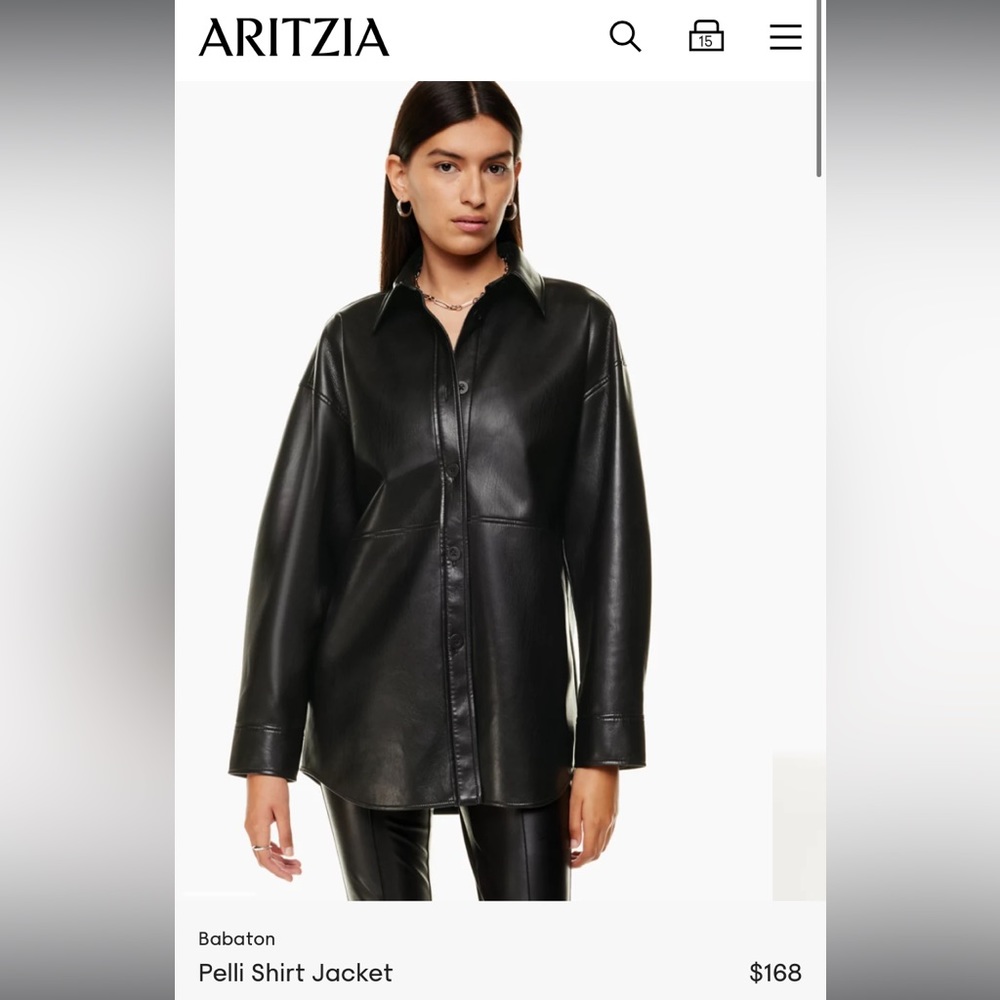 Black vegan leather Aritzia Pelli jacket